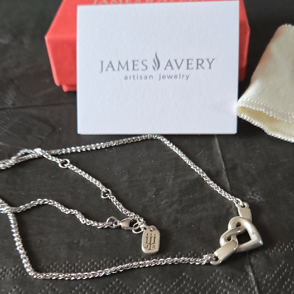 James Avery Silver Heart Knot Pendant Necklace